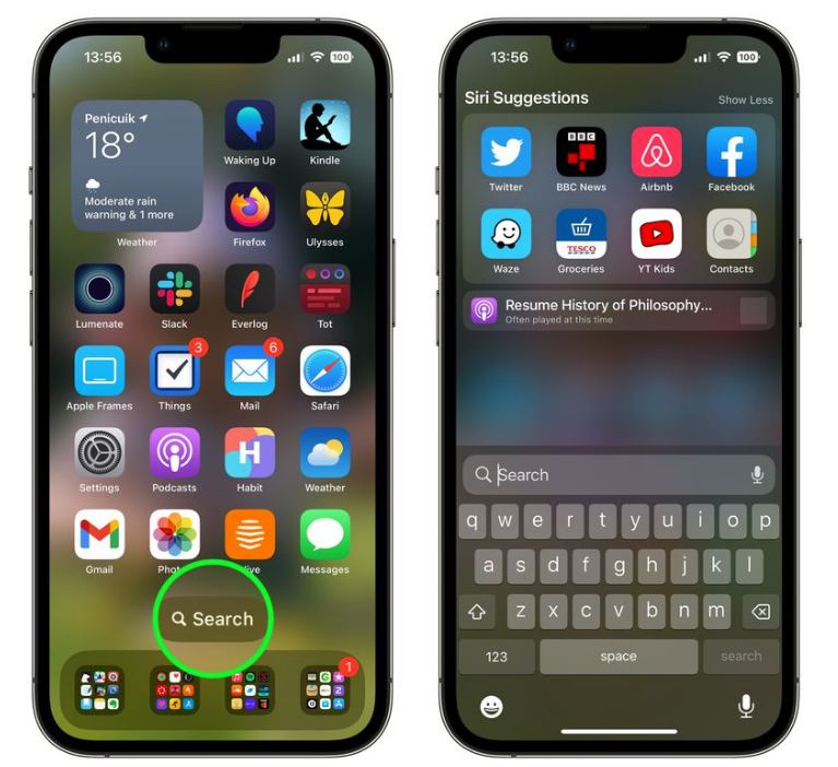 秀英苹果手机维修分享升级到 iOS 16 后，如何删除主屏幕上的搜索按钮 